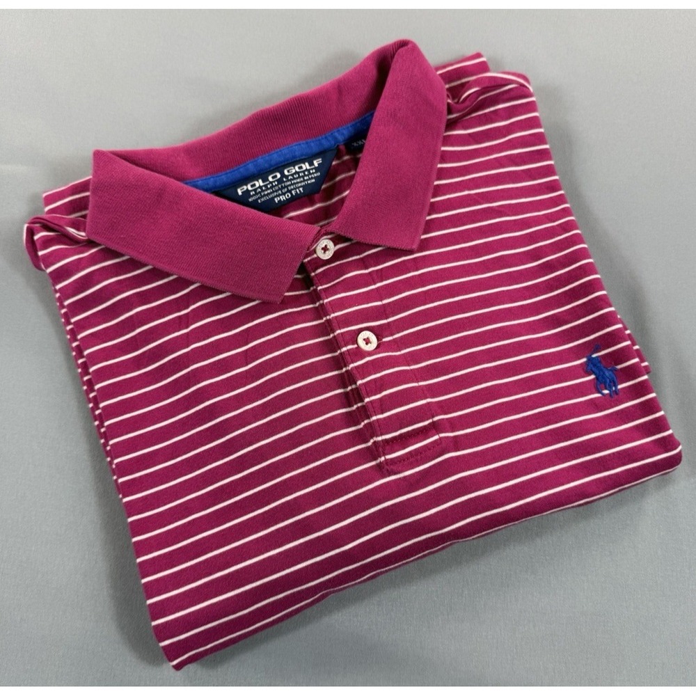 Polo Golf Ralph Lauren Pro Fit Polo Shirt Mens XXL Pink Striped Pima Cotton